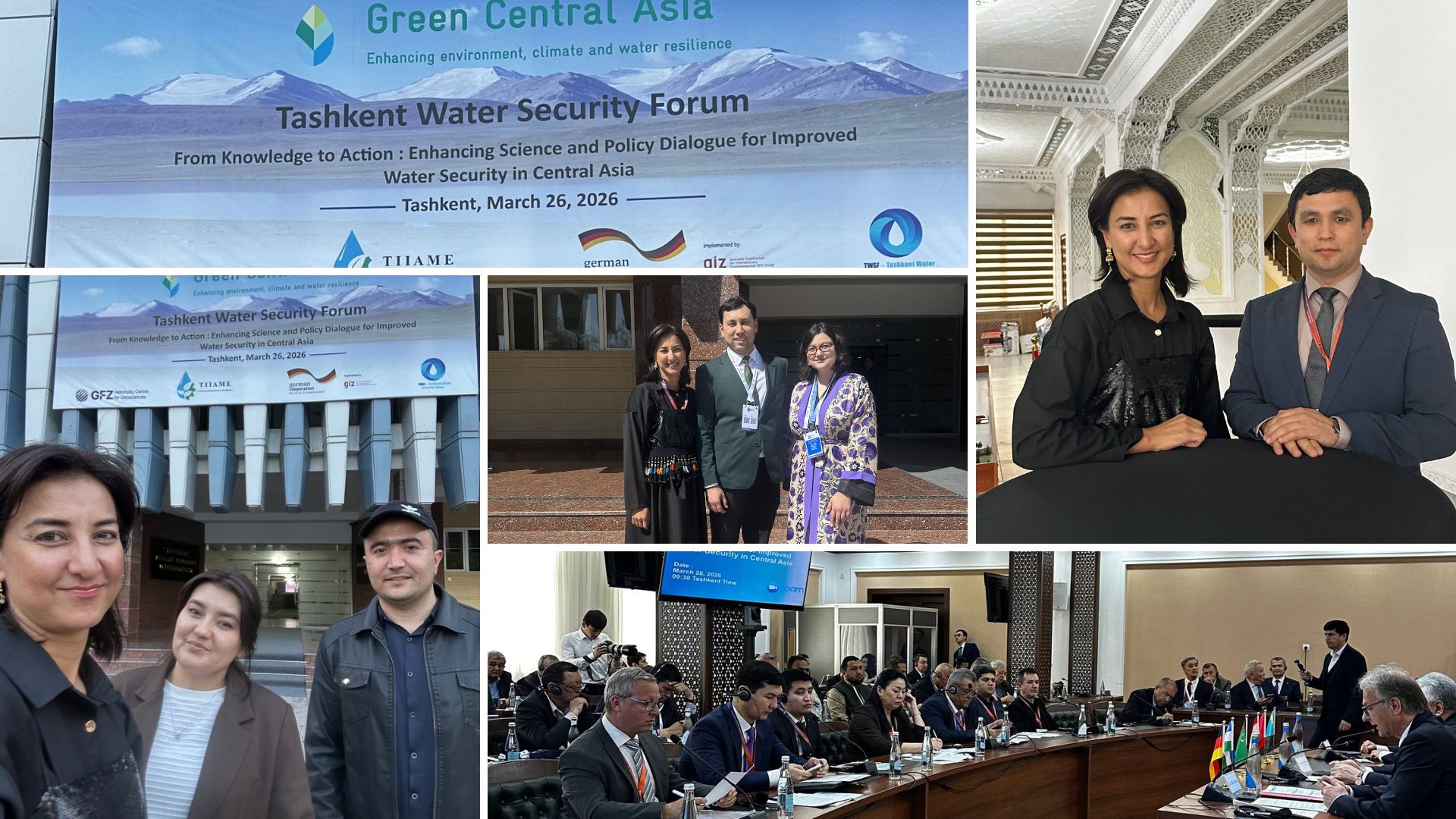 Moderating Tashkent Water Security Forum 2026 Kamilla Sultanova moderating the Tashkent Water Security Forum 2026 at TIIAME National Research University.